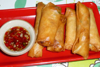 Spring Rolls made at Koh Chang Cooking School