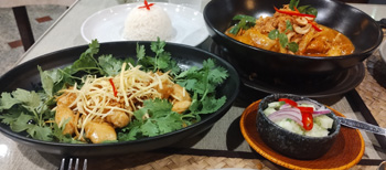 Penang Chicken Curry and Tamarind Chicken at Orchids Hua Hin