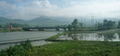 View from train on journey Hoi an to Hue