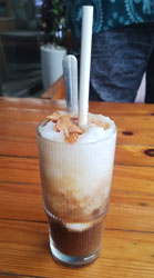 Coconut coffee at Vi Tam Coc
