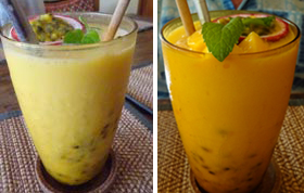Passion fruit shake and mango smoothie Reform Cafe Chiang Mai